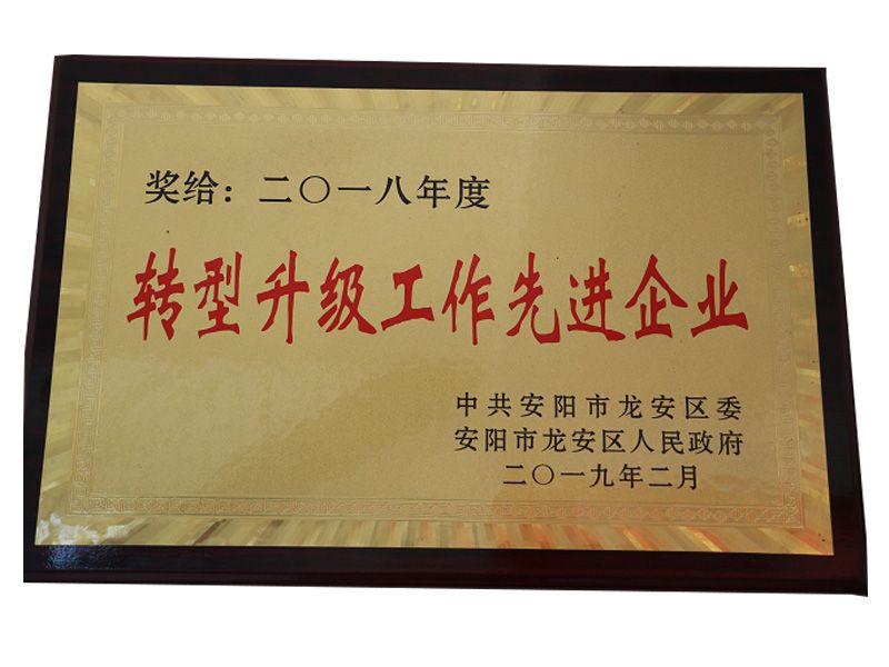 2018年轉(zhuǎn)型升級(jí)工作先 進(jìn)企業(yè)